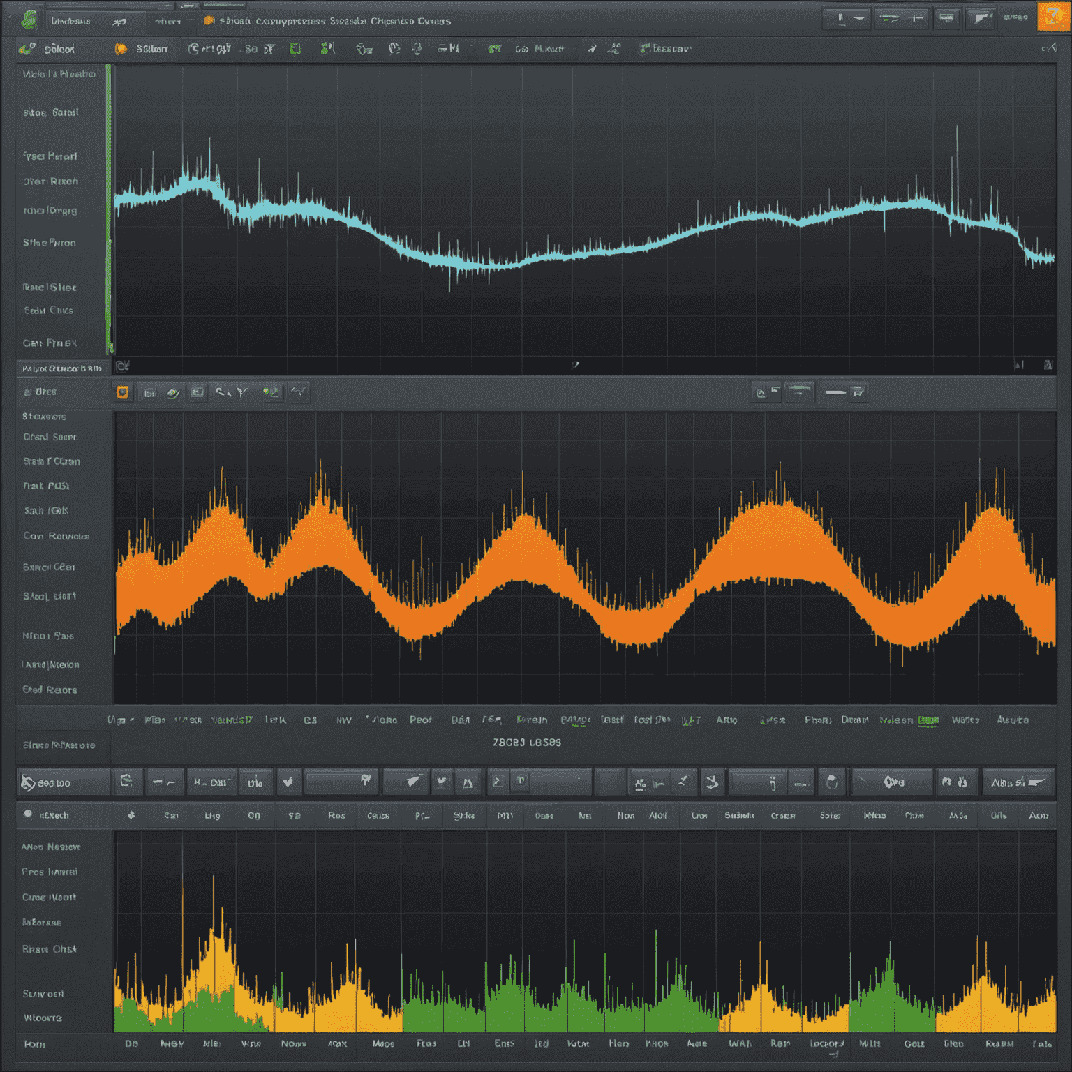 Visual representation of sidechain compression in FL Studio, showing waveforms and compression curves